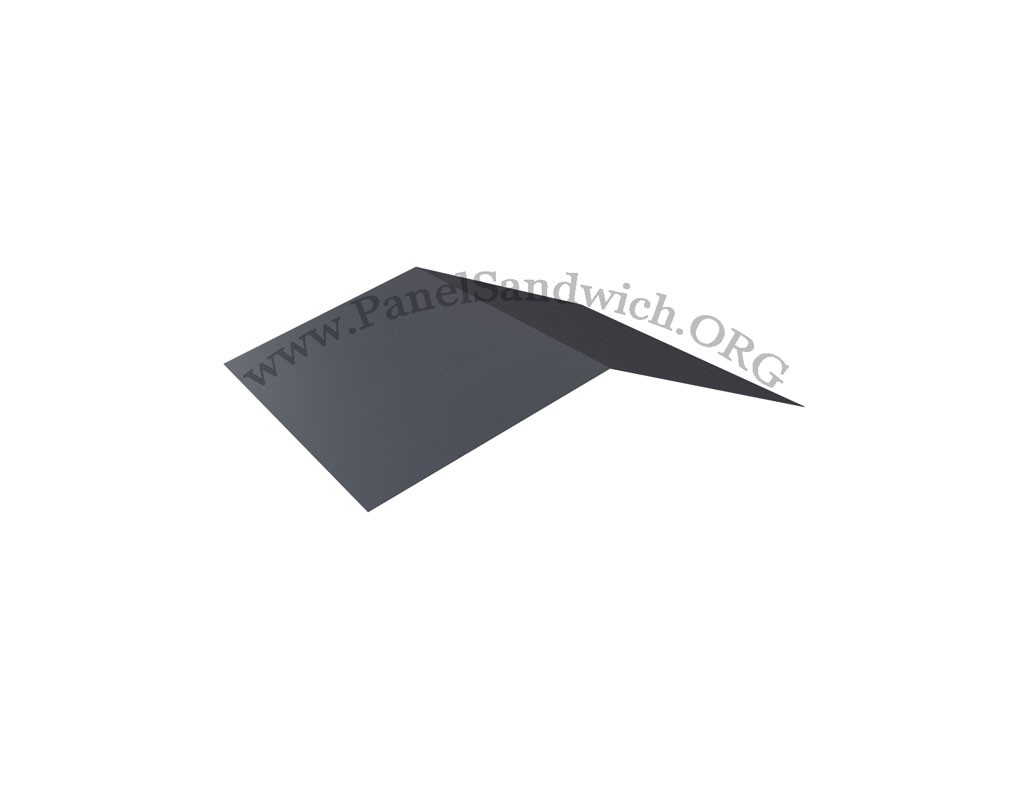 Smooth ridge cap for sandwich panel imitation tile slate grey color