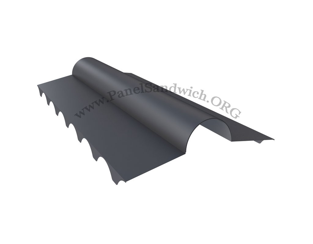 Slate gray ridge cap for sandwich panel imitation roof tiles