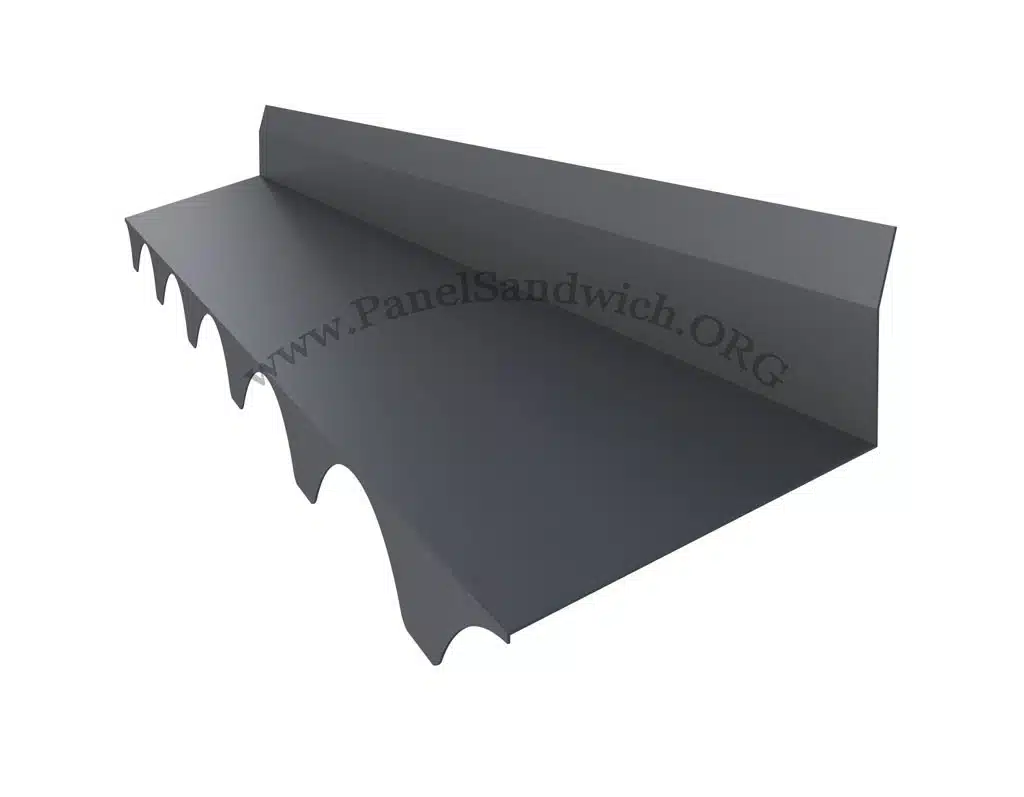 Remate tapa el trasero del panel con la pared para panel sandwich imitacion teja color gris pizarra