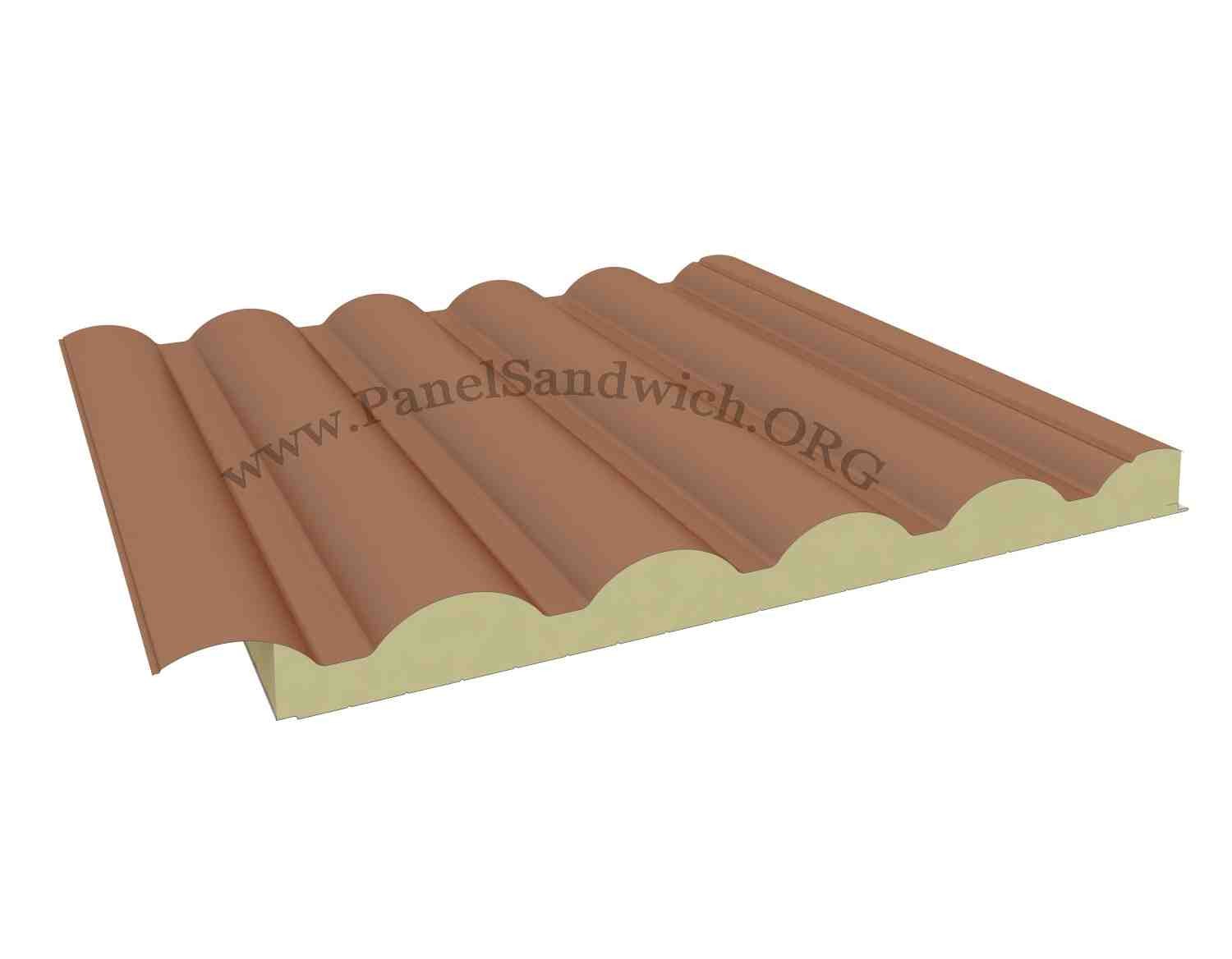 Red smooth tile sandwich panel