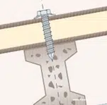 detalle tornillo para panel sandwich en viga de hormigon