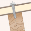 detalle tornillo para panel sandwich en viga de madera